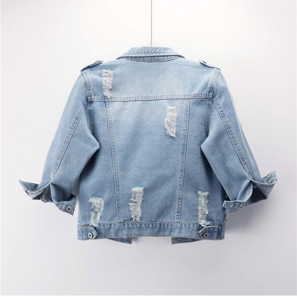 3/4 Sleeve Retro Short Denim Jackets - Picture 2 of 7